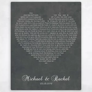 Heart Shape Song Lyrics 2nd Anniversary Wall Plaque Gift for Couple LTC-1784