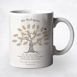 Names in Leaves Teacher Appreciation Coffee Mug Gift for Educator M-1796