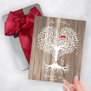 Wood Heart Shape Tree Valentine's Day Gift Delivery Box Gift for Couple TOY-1818