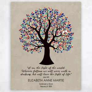 Curly Tree Faith Milestone Wall Plaque Gift for Child LTC-1834