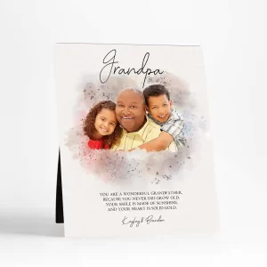 Watercolor Portrait Family Appreciation Desktop Plaque Gift for Grandparent D-1854