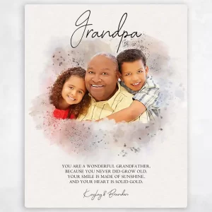 Watercolor Portrait Family Appreciation Wall Plaque Gift for Grandparent LTC-1854
