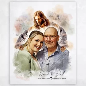 Watercolor Portrait Memorial Wall Plaque Gift for Bereaved Loved One LTC-1856