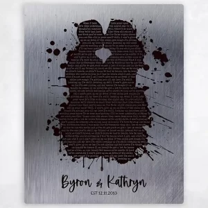 Tin Couple Silhouette 10th Anniversary Wall Plaque Gift for Couple LTC-1864