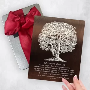 Bronze Oak Tree Retirement Gift Delivery Box Gift for Doctor TOY-1865