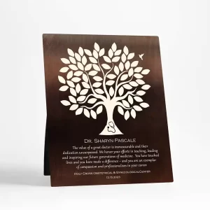 Bronze Olive Tree Leadership Appreciation Desktop Plaque Gift for Doctor D-1866