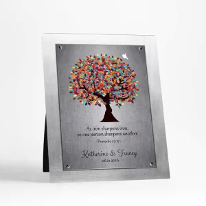 Iron Tree Silhouette 6th Anniversary Desktop Plaque Gift for Couple D-1902