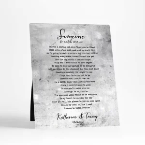 Tarnished Tin Our Song Lyrics 10th Anniversary Desktop Plaque Gift for Couple D-1903