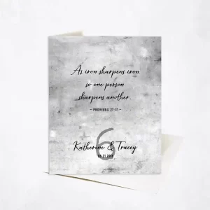 Tarnished Tin Proverbs 27:17 6th Anniversary Card Gift for Couple C-1909