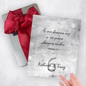 Tarnished Tin Proverbs 27:17 6th Anniversary Gift Delivery Box Gift for Couple TOY-1909