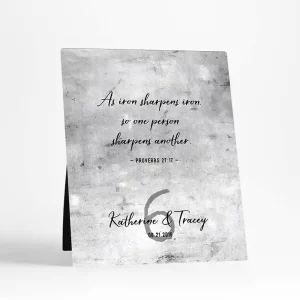 Tarnished Tin Proverbs 27:17 6th Anniversary Desktop Plaque Gift for Couple D-1909