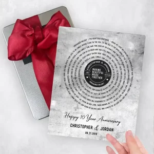 Tarnished Tin Our Song Lyrics 10th Anniversary Gift Delivery Box Gift for Couple TOY-1910