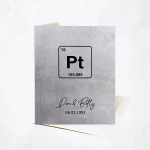 Platinum Periodic Table Element 20th Anniversary Card Gift for Couple C-1918
