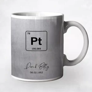 Platinum Periodic Table Element 20th Anniversary Coffee Mug Gift for Couple M-1918