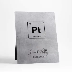 Platinum Periodic Table Element 20th Anniversary Desktop Plaque Gift for Couple D-1918