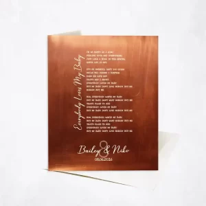 Copper Our Song Lyrics 7th Anniversary Card Gift for Couple C-1921