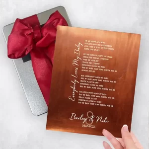 Copper Our Song Lyrics 7th Anniversary Gift Delivery Box Gift for Couple TOY-1921