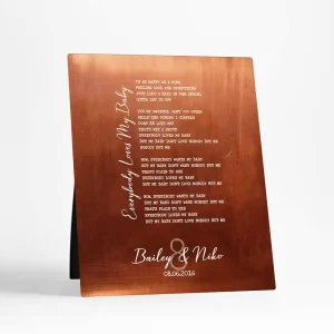 Copper Our Song Lyrics 7th Anniversary Desktop Plaque Gift for Couple D-1921