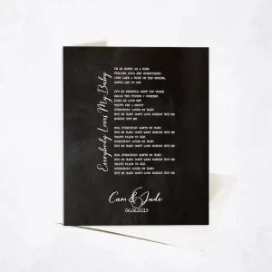 Iron Our Song Lyrics 6th Anniversary Card Gift for Couple C-1922