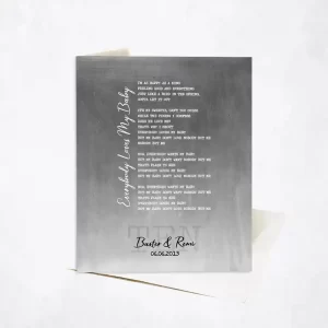 Tin Our Song Lyrics 10th Anniversary Card Gift for Couple C-1925