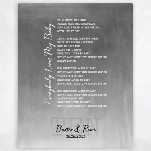 Tin Our Song Lyrics 10th Anniversary Wall Plaque Gift for Couple LTC-1925