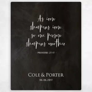 Iron Proverbs 27:17 6th Anniversary Wall Plaque Gift for Couple LTC-1926