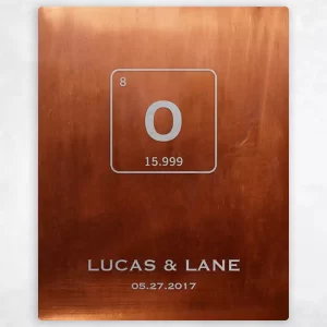 Copper Periodic Table Element 7th Anniversary Wall Plaque Gift for Couple LTC-1930