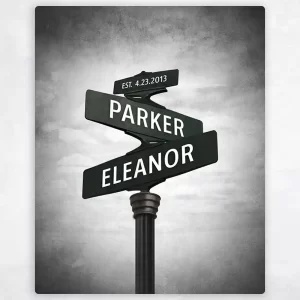 Crossroads Signpost 1st Anniversary Wall Plaque Gift for Couple LTC-1931