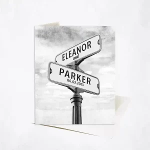 Crossroads Signpost 2nd Anniversary Card Gift for Couple C-1933