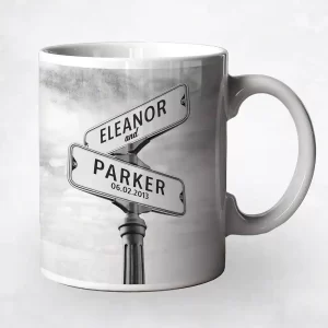 Crossroads Signpost 2nd Anniversary Coffee Mug Gift for Couple M-1933