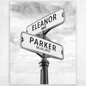 Crossroads Signpost 2nd Anniversary Wall Plaque Gift for Couple LTC-1933