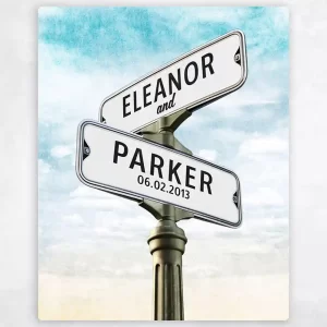 Crossroads Signpost 2nd Anniversary Wall Plaque Gift for Couple LTC-1934