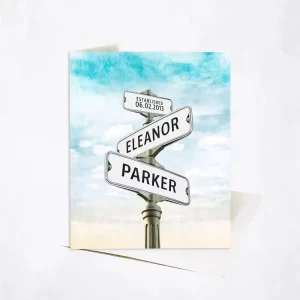 Crossroads Signpost 2nd Anniversary Card Gift for Couple C-1935