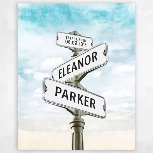 Crossroads Signpost 2nd Anniversary Wall Plaque Gift for Couple LTC-1935