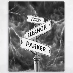 Crossroads Signpost 1st Anniversary Wall Plaque Gift for Couple LTC-1936