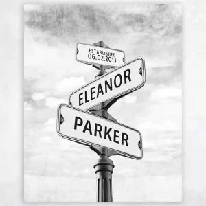 Crossroads Signpost 2nd Anniversary Wall Plaque Gift for Couple LTC-1937