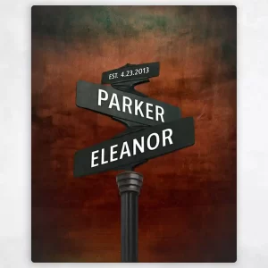 Bronze Crossroads Signpost 8th Anniversary Wall Plaque Gift for Couple LTC-1941