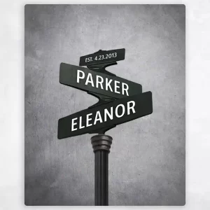 Platinum Crossroads Signpost 20th Anniversary Wall Plaque Gift for Couple LTC-1942