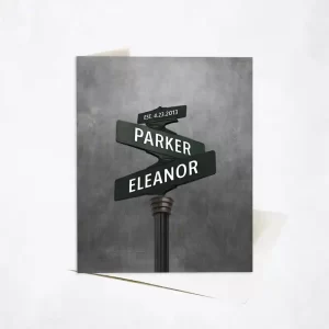 Tin Crossroads Signpost 10th Anniversary Card Gift for Couple C-1943