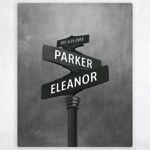 Tin Crossroads Signpost 10th Anniversary Wall Plaque Gift for Couple LTC-1943