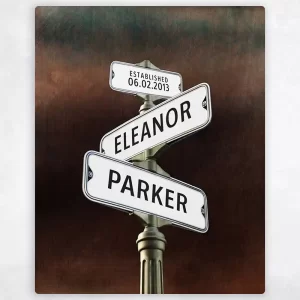 Bronze Crossroads Signpost 8th Anniversary Wall Plaque Gift for Couple LTC-1944