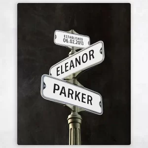 Iron Crossroads Signpost 6th Anniversary Wall Plaque Gift for Couple LTC-1946