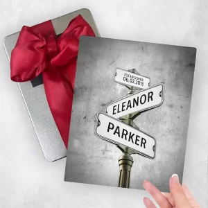 Tarnished Tin Crossroads Signpost 10th Anniversary Gift Delivery Box Gift for Couple TOY-1948