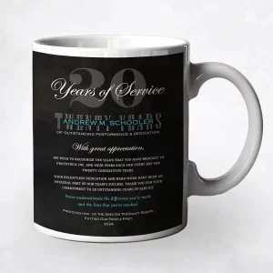 Tin 20 Years of Service Employee Appreciation Coffee Mug Gift for Employee M-2109