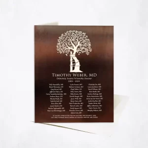 Bronze Orthopedic Tree of Andry Recognition Card Gift for Orthopedist C-2110