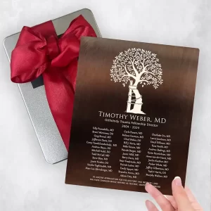 Bronze Orthopedic Tree of Andry Recognition Gift Delivery Box Gift for Orthopedist TOY-2110