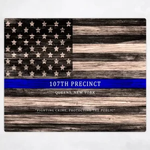 Tin Thin Blue Line American Flag Recognition Wall Plaque Gift for Police LTC-2111