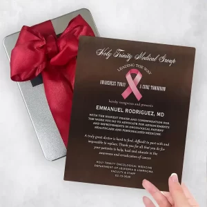 Bronze Cancer Awareness Ribbon (Any Color) Recognition Gift Delivery Box Gift for Doctor TOY-2113