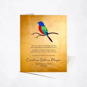 Gold Painted Bunting Confirmation Faith Milestone Card Gift for Child C-2115