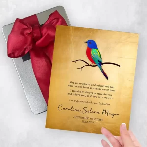 Gold Painted Bunting Confirmation Faith Milestone Gift Delivery Box Gift for Child TOY-2115